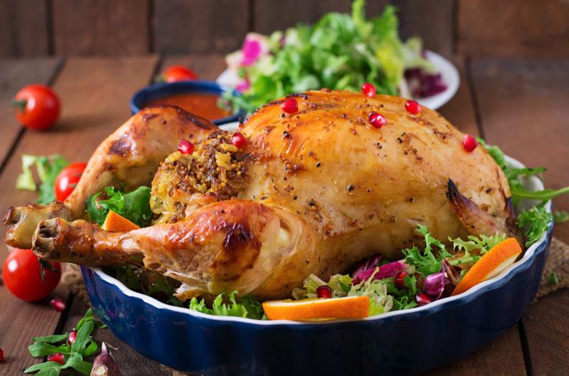 Roasted Chicken With Rice Stuffing